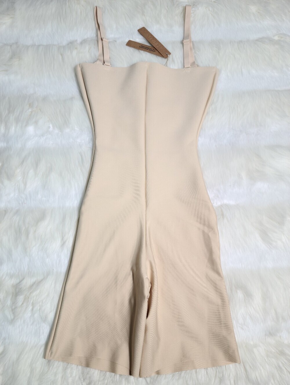 SKIMS Body Core Sculpt Open Bust Mid Thigh Bodysuit Cream Sand Small NEW - Picture 2 of 5